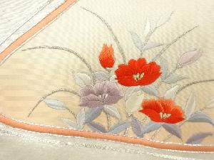 アンティーク　草花模様刺繍名古屋帯